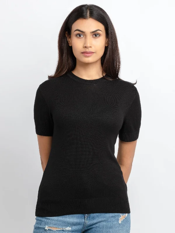 Women's Solid Round Neck Sweater Casual Formal Business