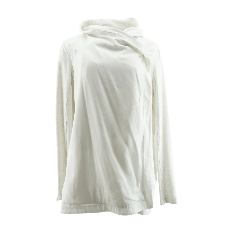 White Solid Cardigan Sweater Hooded Sweater Collared Sweater Shawl Collar