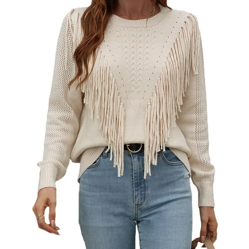 Women Tassels Autumn Sweaters Sweater Knitwear Pullover