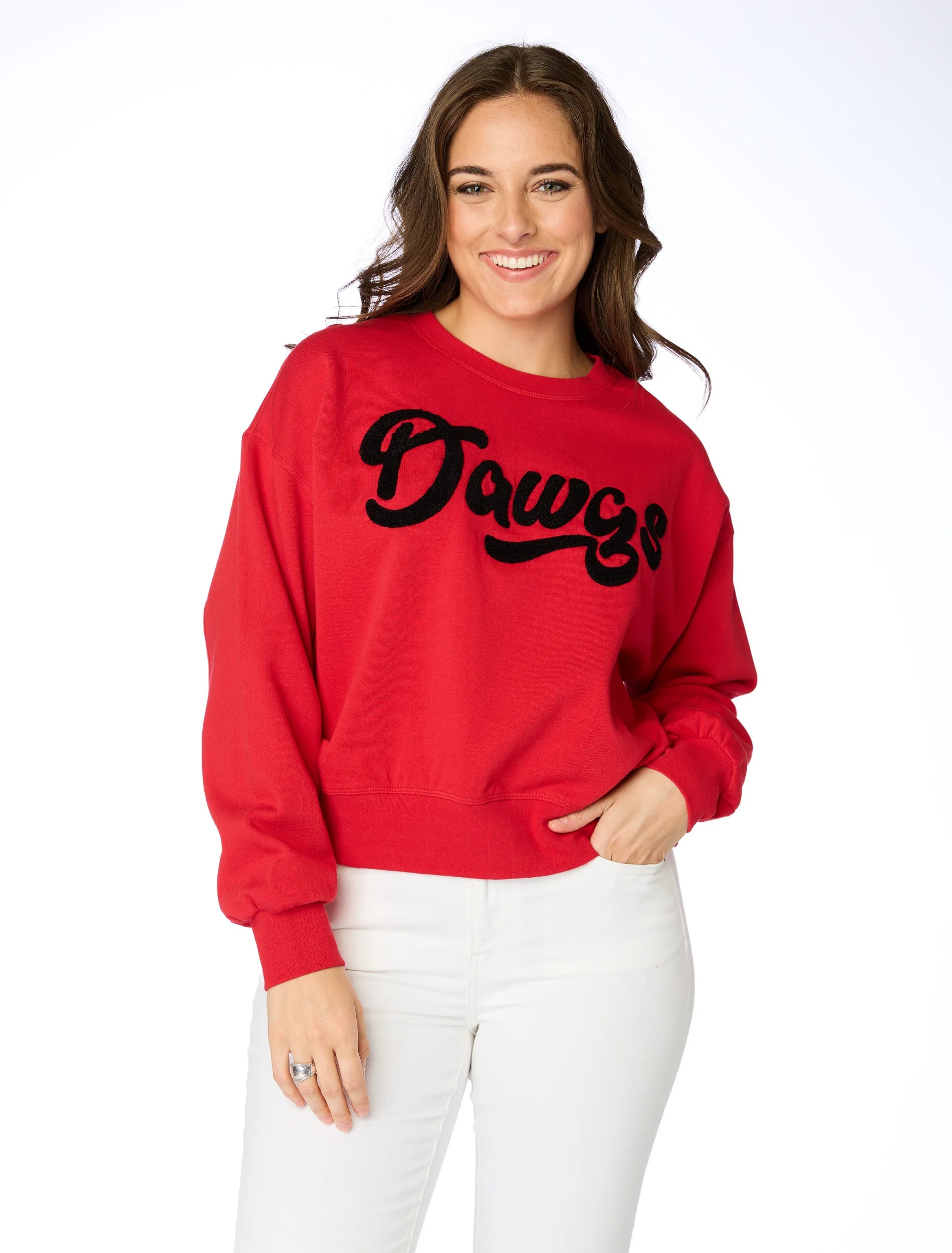 Stewart Simmons The Dawgs Varsity Sweatshirt Hoodie with Front Slit Layering Stylish