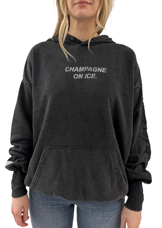 Champagne on Ice Hoodie Hoodie with Hem Drawcord Adjustable Customizable