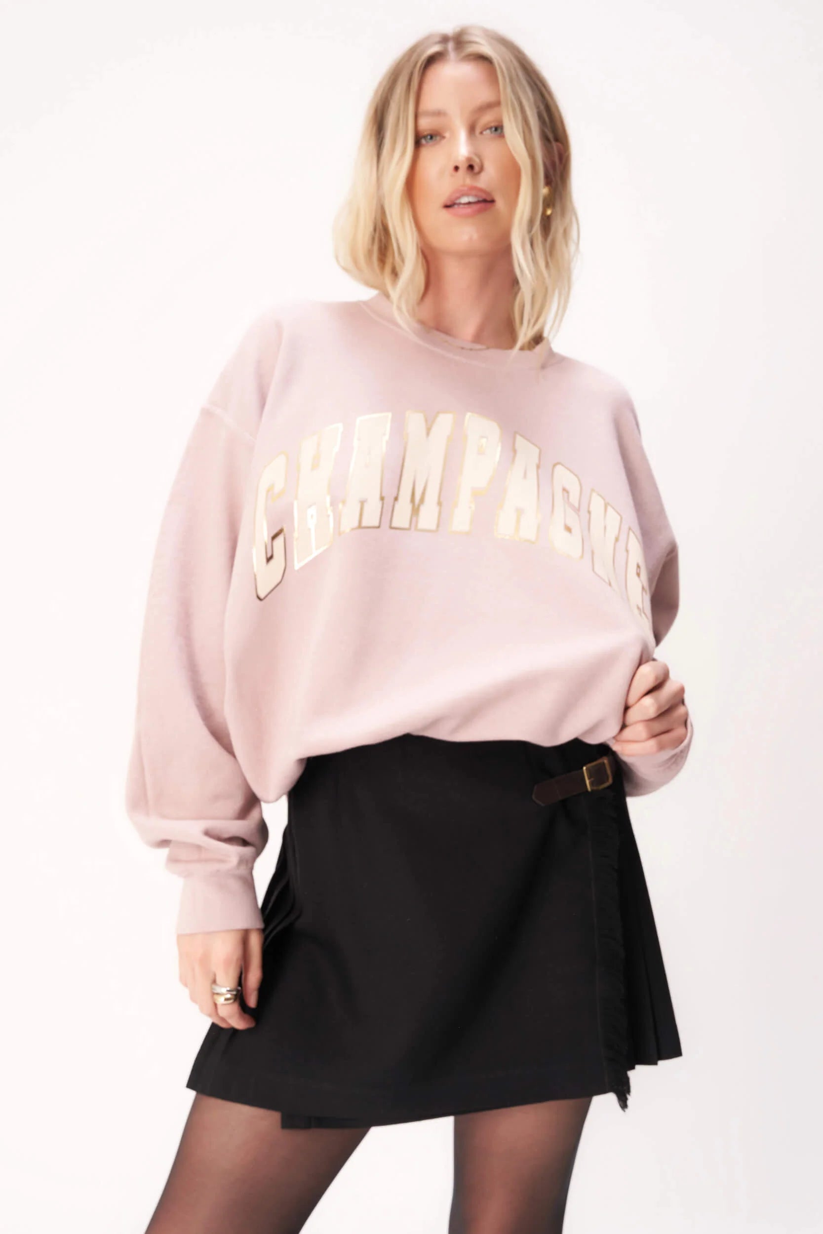 Champagne Sweatshirt Hoodie with Gradient Ombre Colorful