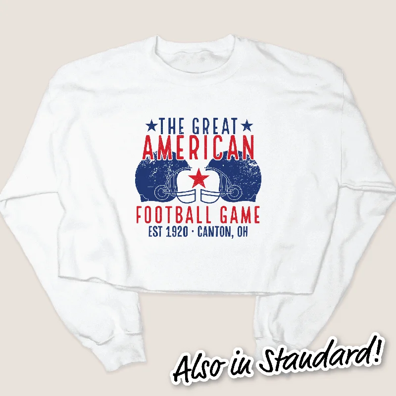 Football Shirt Sweatshirt - Great American Football Game Hoodie with Hem Patch Decorative Personalized