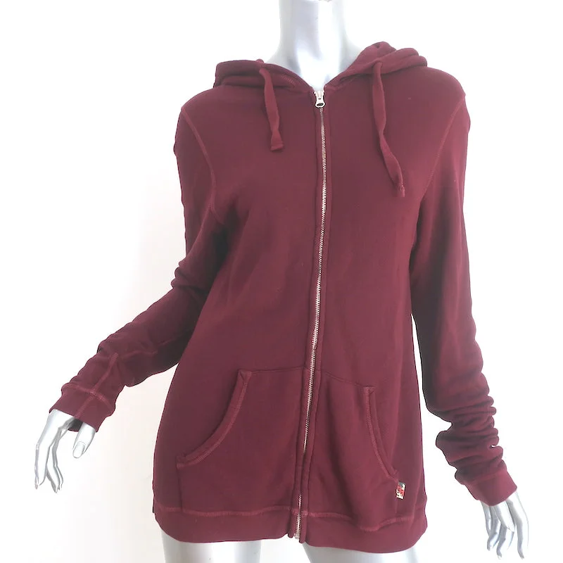 FREECITY Superfluff Lux Zip-Up Hoodie Sweatshirt Deep Love Red Size 3 Hoodie with Cuffed Sleeves Snug Secure