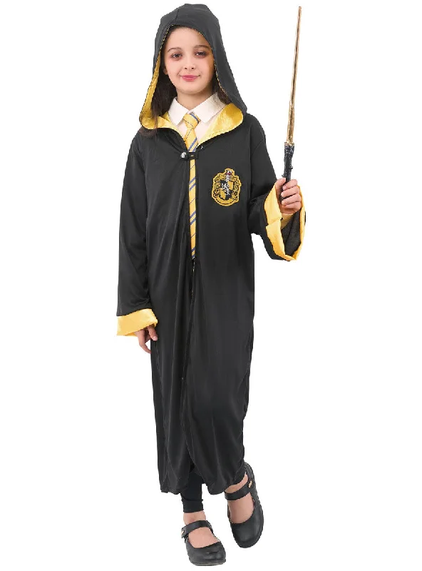 Hooded Girls Magical Yellow House Robe Costume Hoodie with Rolled Sleeves Casual Relaxed