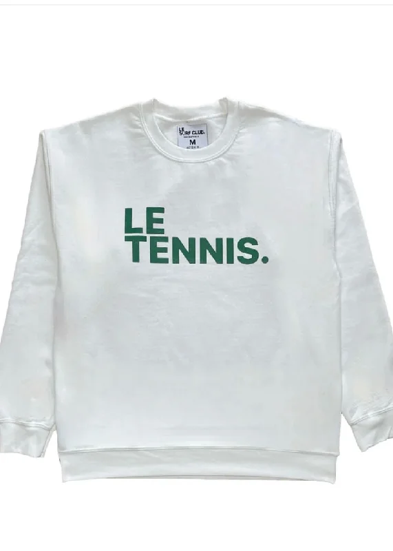 Le Tennis Sweatshirt Hoodie with Raw Hem Edgy Unfinished