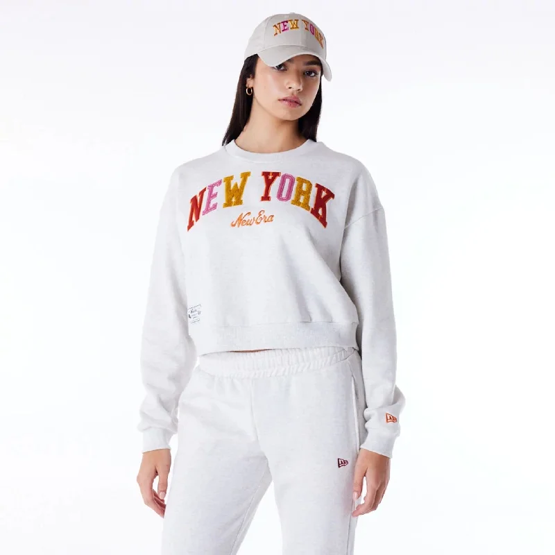 New Era Infill Grey Crop Crew Neck Sweatshirt Hoodie with Reflective Safety Nightwear