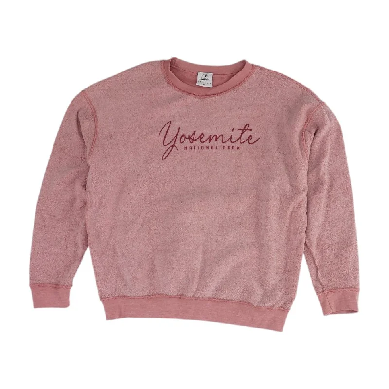 Pink Solid Sweatshirt Hoodie with Hem Detail Decorative Unique