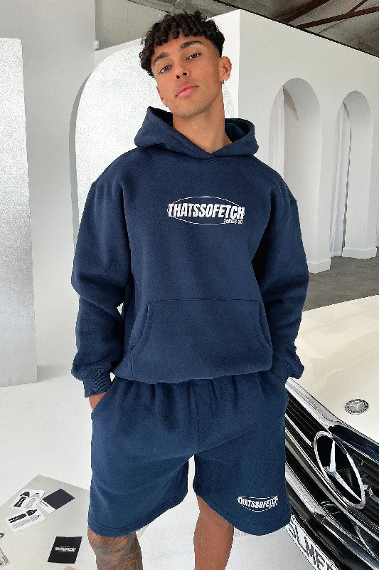 Series 10 Hoodie - Navy Hoodie with Typography Text Message