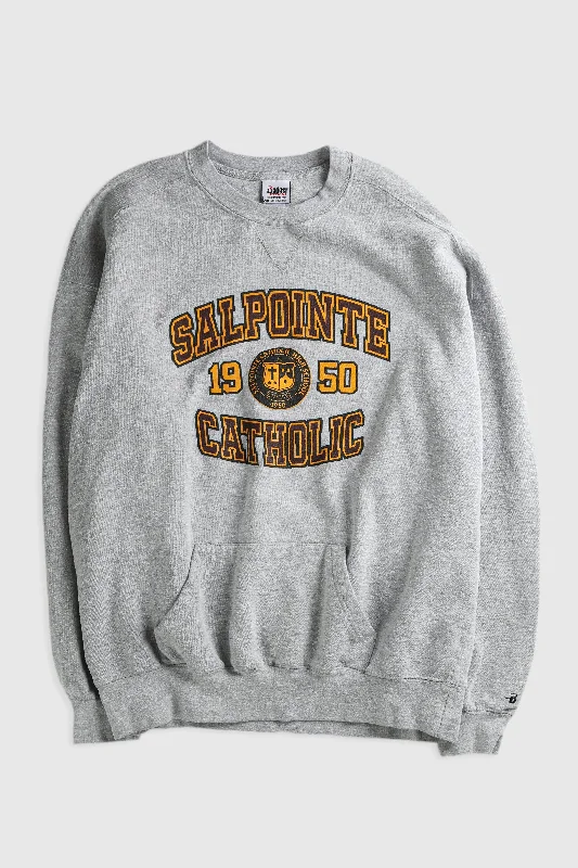 Vintage Salpointe Catholic Sweatshirt Hoodie with Ribbed Hem Stretchable Secure