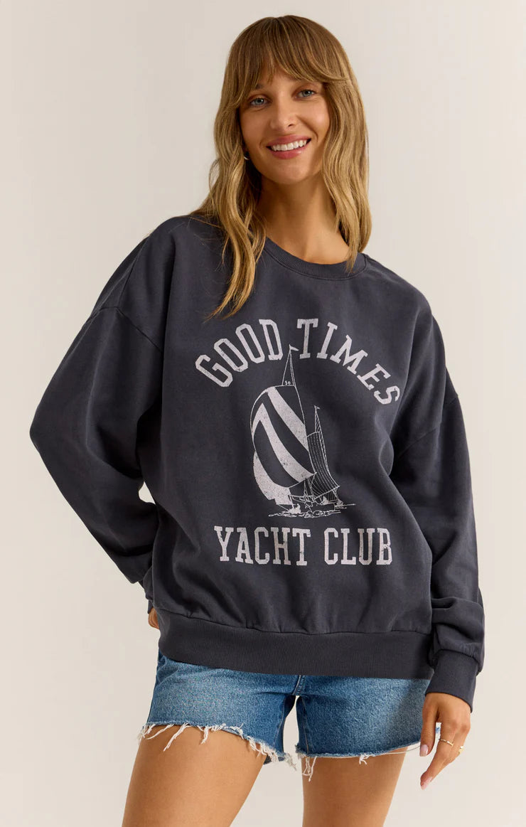 Z Supply Yacht Club Sunday Sweatshirt Oversized Hoodie Comfort Casual