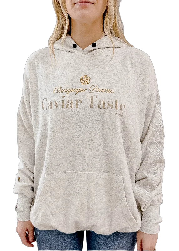 Champagne Dreams Caviar Taste Hoodie Hoodie with Puffed Sleeves Voluminous Trendy