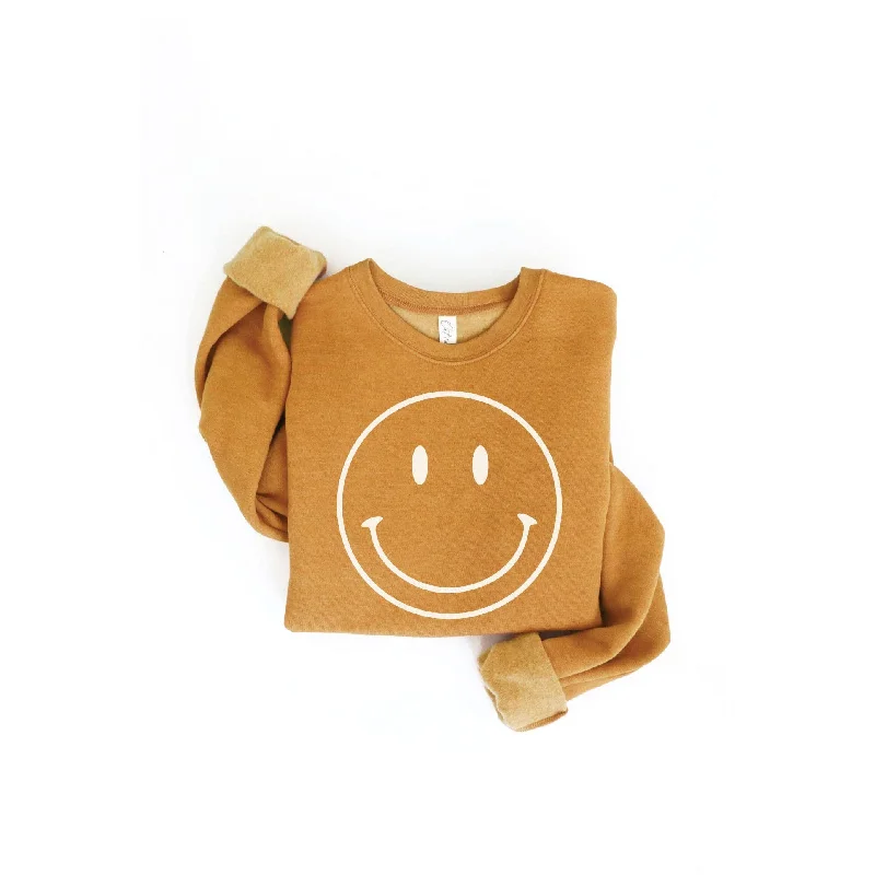 SMILEY FACE  Graphic Sweatshirt Hoodie with Turtle Neck Cozy Winter