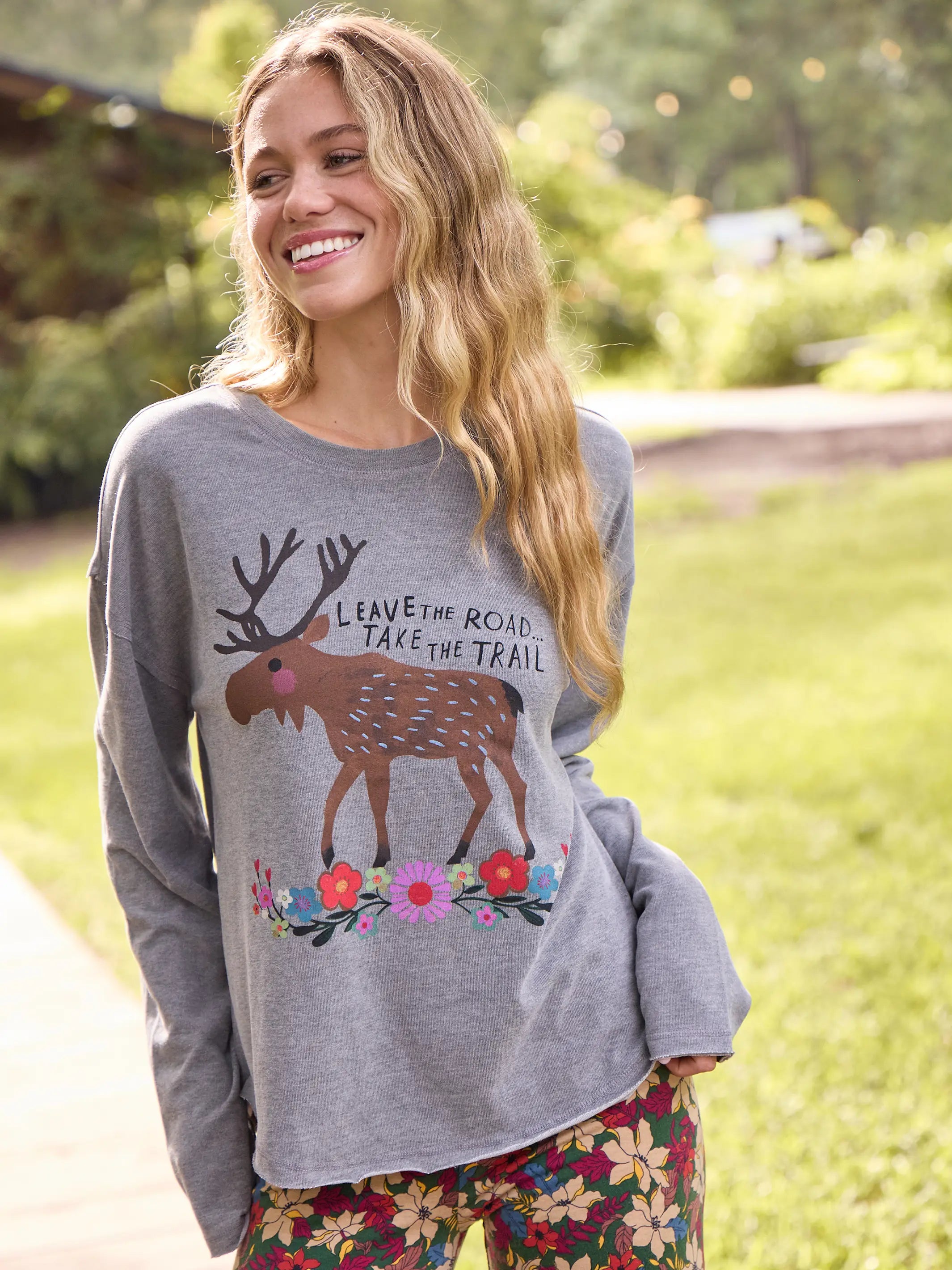 Oversized Maia Sweatshirt Top - Take The Trail Hoodie with Cuffed Sleeves Snug Secure