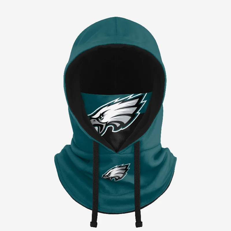 Philadelphia Eagles Drawstring Hooded Gaiter Hoodie with Drawcord Adjustable Secure