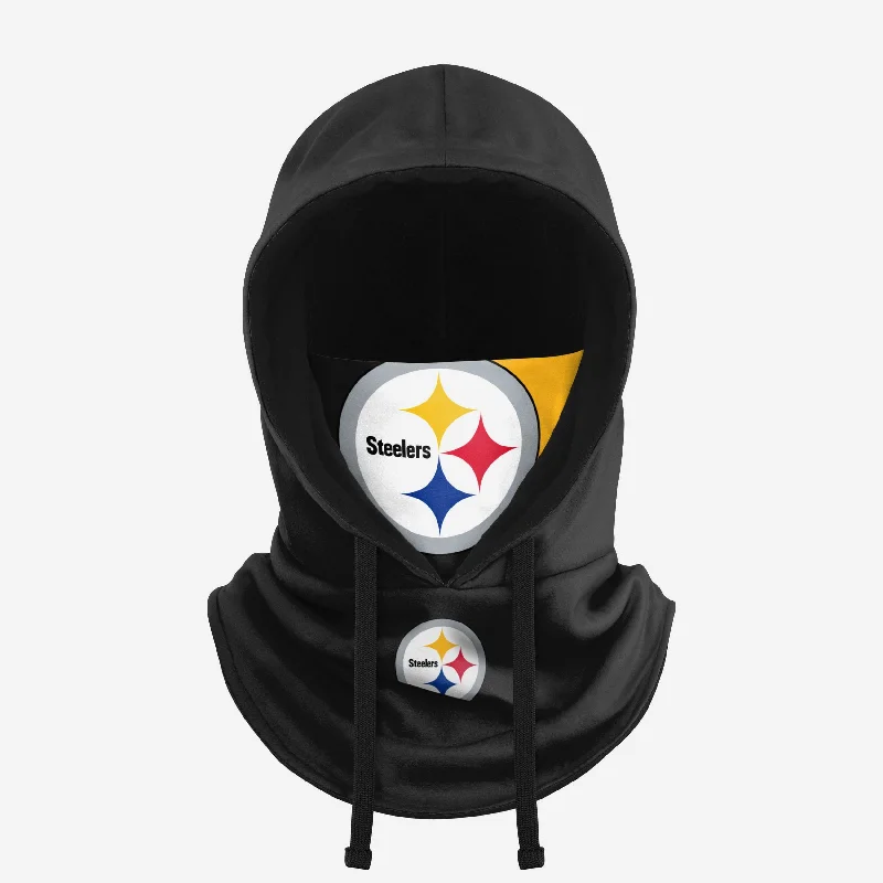 Pittsburgh Steelers Drawstring Hooded Gaiter Hoodie Sweatshirt Pullover