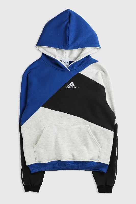 Rework Adidas Patchwork Sweatshirt - S Hoodie with Bell Sleeves Flared Feminine