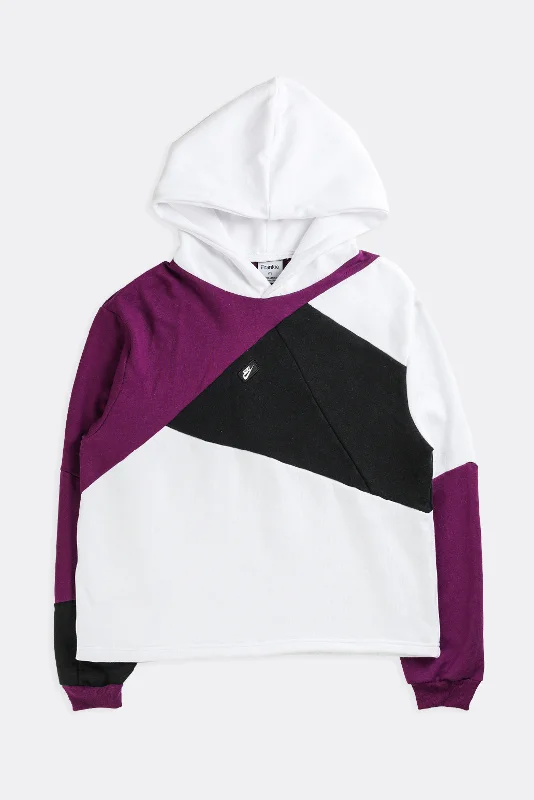 Rework Nike Patchwork Sweatshirt - L Hooded Sweatshirt Casual Wear Street Style