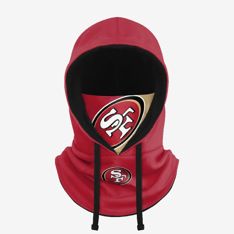 San Francisco 49ers Drawstring Hooded Gaiter Cotton Hoodie Fleece Lining Warmth