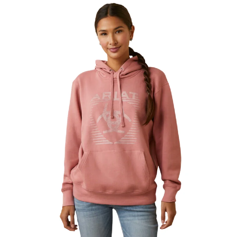 Women's REAL Fading Lines Hoodie DUSTY ROSE 10046450 Hoodie with Fur Luxurious Winter