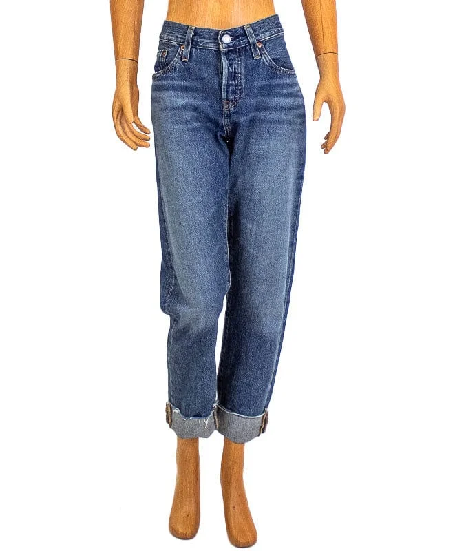 501 Tapered Cuffed Jeans Chic Vintage-Inspired Denim Jeans