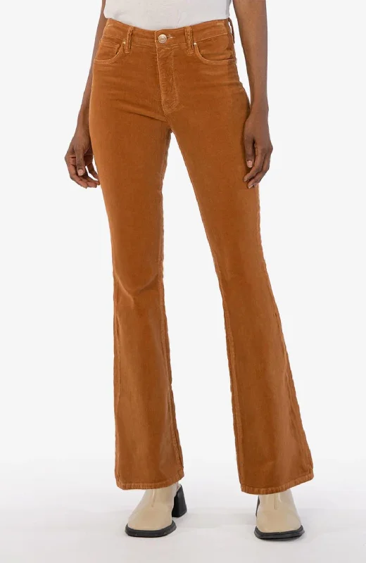 Ana Corduroy High Rise Fab Ab Flare Jeans In Butterscotch Trendy Classic Fit Jeans