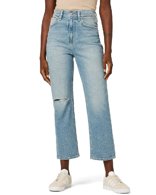 Hudson Jeans Jade High-Rise Straight Loose Fit Crop Paradise Jean Casual Distressed Denim Jeans