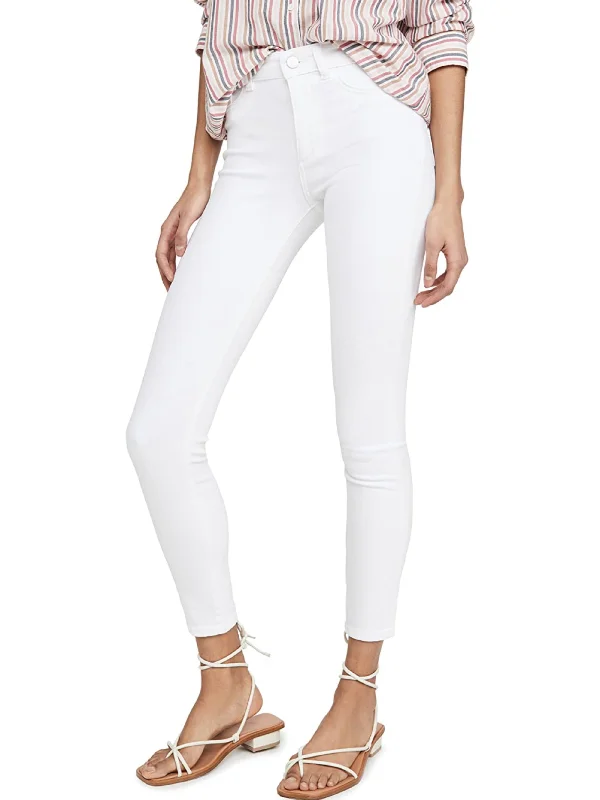 DL1961 Women's Porcelain Florence Cropped Mid Rise Instasculpt Skinny Jeans NWT Stylish Tapered Fit Jeans