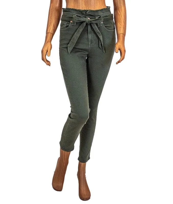 Green High Waisted Jeans Classic Button Fly Jeans