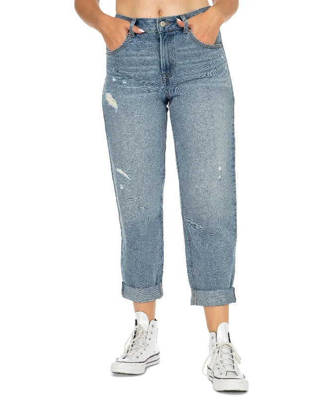 Juniors' Dad Jeans Stylish High-Waist Jeans