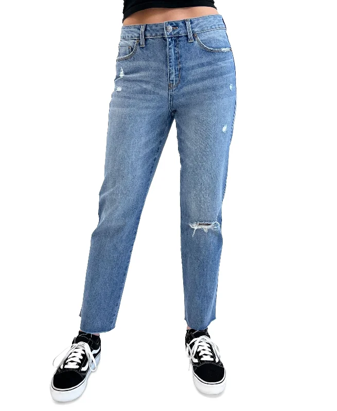 Juniors' High Rise Slim Straight Ankle Jeans Casual High-Waisted Bootcut Jeans