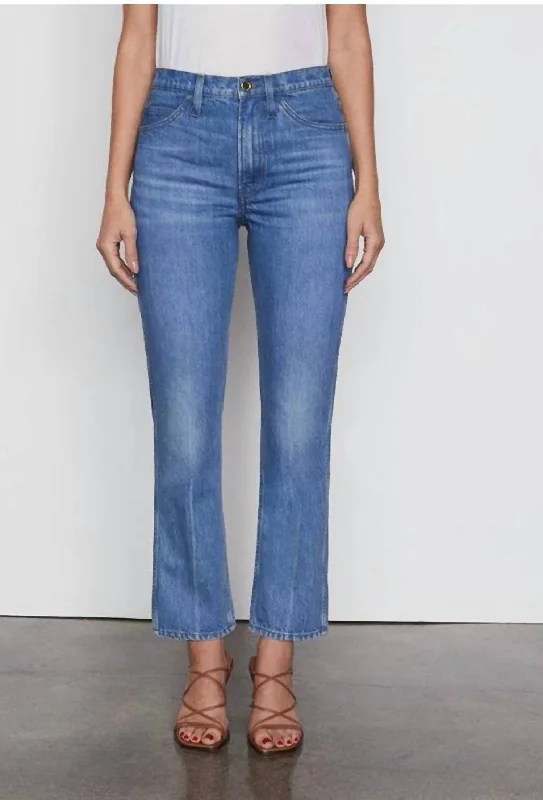 Le Italien Straight Leg Jeans In Pure Blue Stylish Cargo Style Jeans