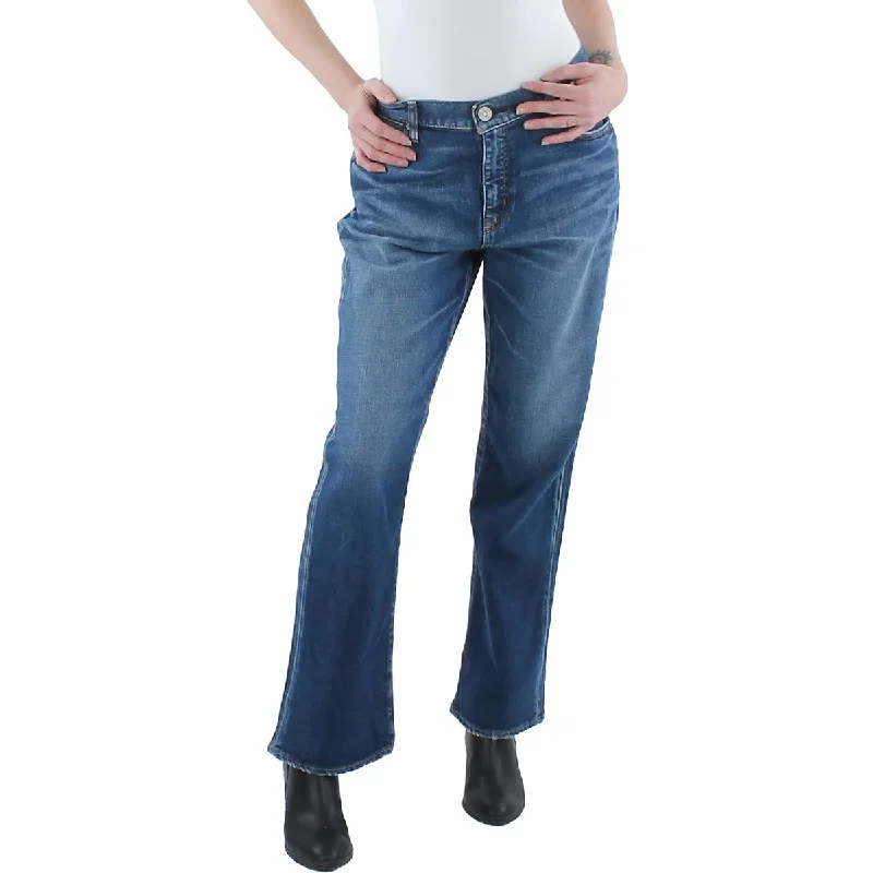 Moussy Vintage Womens Hoffman High Rise Faded Flare Jeans Casual Loose Fit Jeans