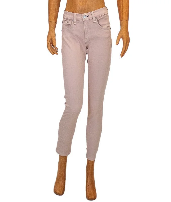 Pink Skinny Jeans Fashionable Cropped Denim Jeans