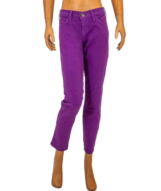 Purple Skinny Jeans Comfortable Zip-Fly Denim Jeans