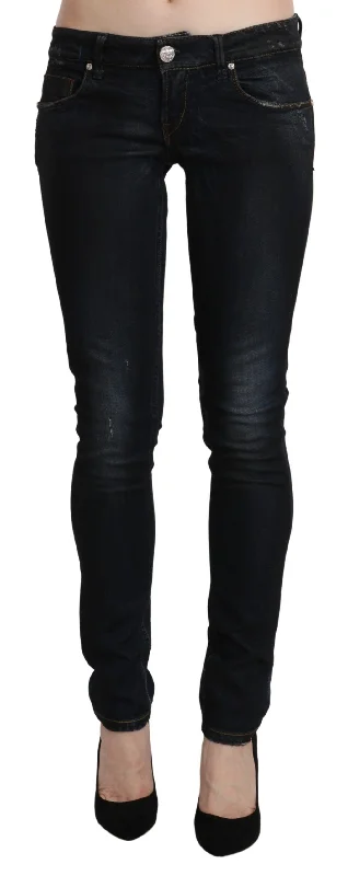 Acht Sleek Black Washed Skinny Jeans Stylish Acid-Wash Jeans