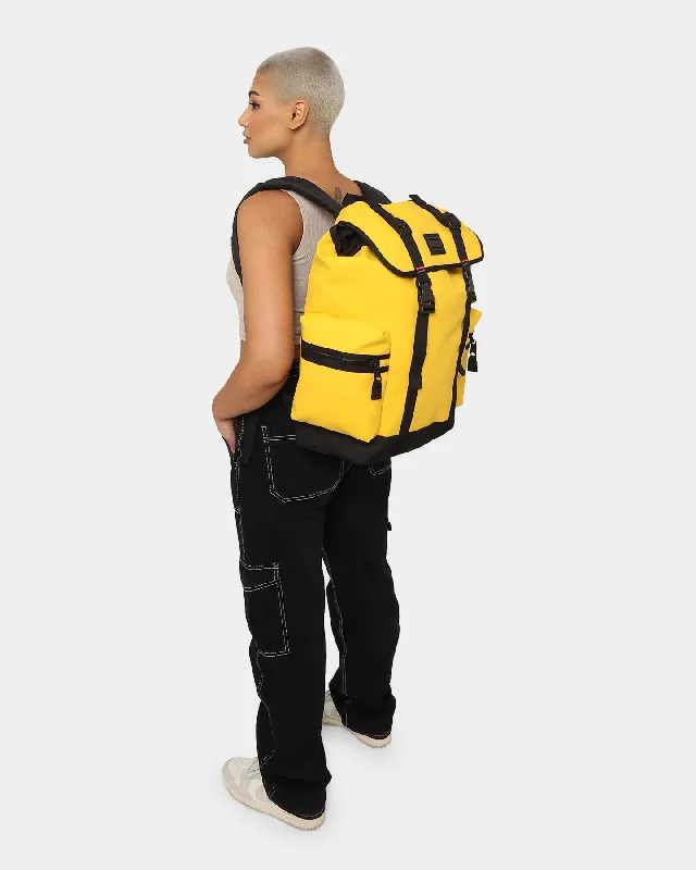 Tommy Jeans TJM Urban Flap Backpack Yellow Fashionable Vintage Wash Jeans