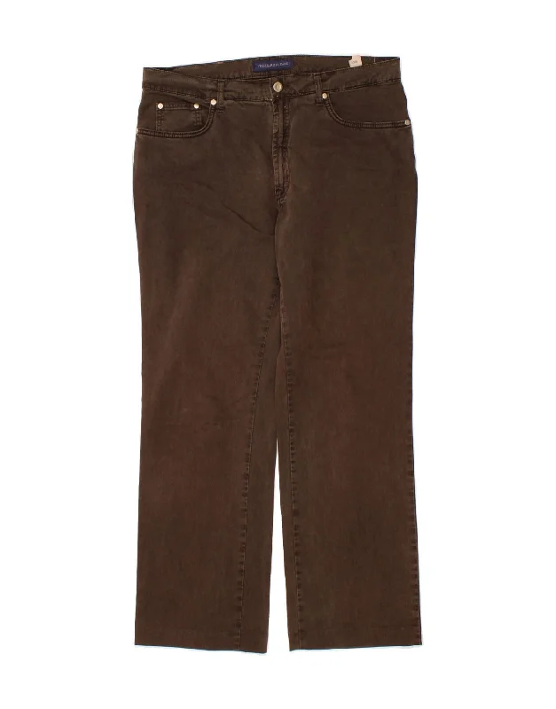 TRUSSARDI Womens Straight Jeans W33 L29 Brown Cotton Trendy Vintage Denim Jeans