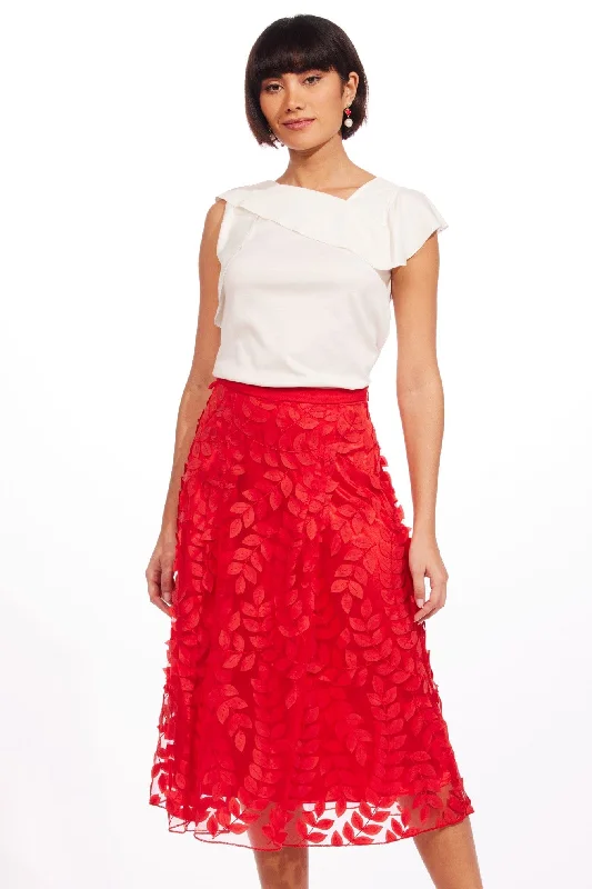 Amanda Skirt - Red Vine high waist skirt