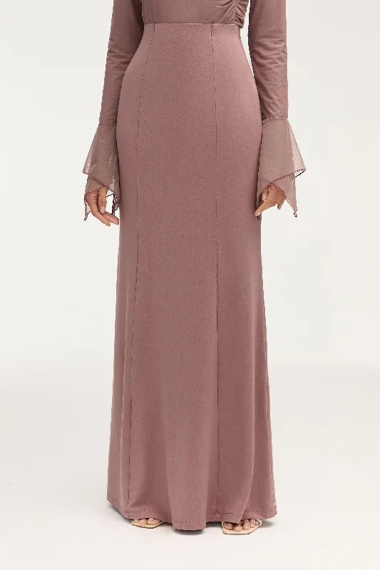 Andrea Jersey Maxi Skirt - Twilight Mauve boho skirt vibe