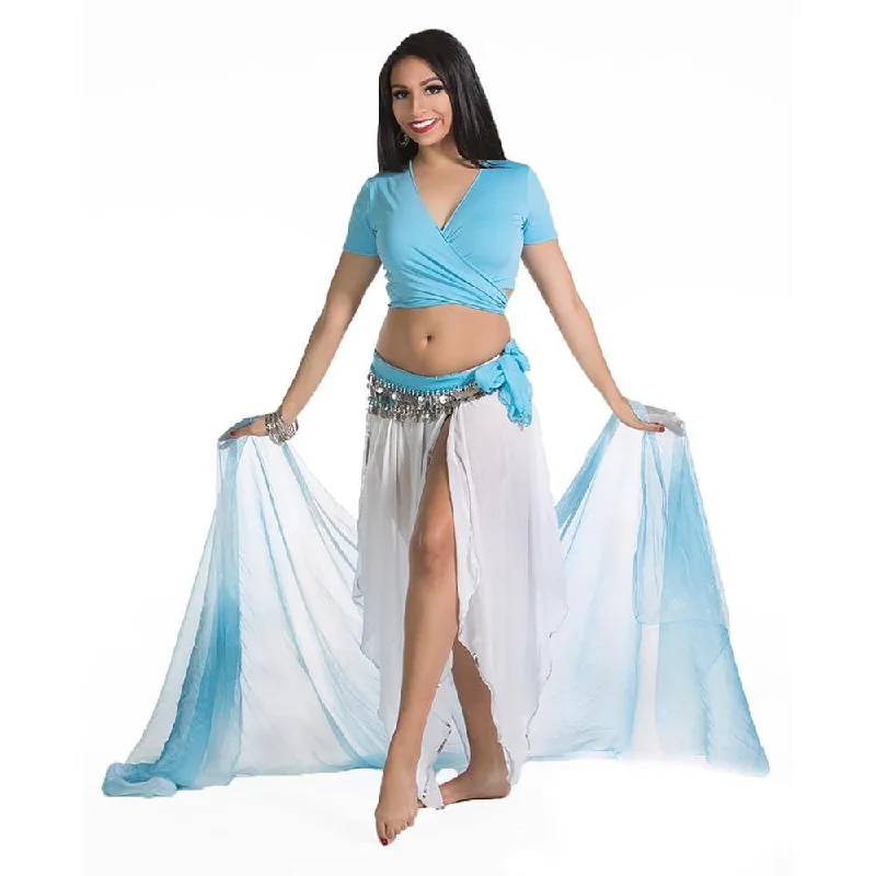 Belly Dance Skirt, Top, Hip Scarf, & Veil Costume Set | PRINCESS RAQS FRANCA low waist skirt