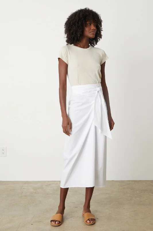 LEENA TIE FRONT SKIRT zip skirt side