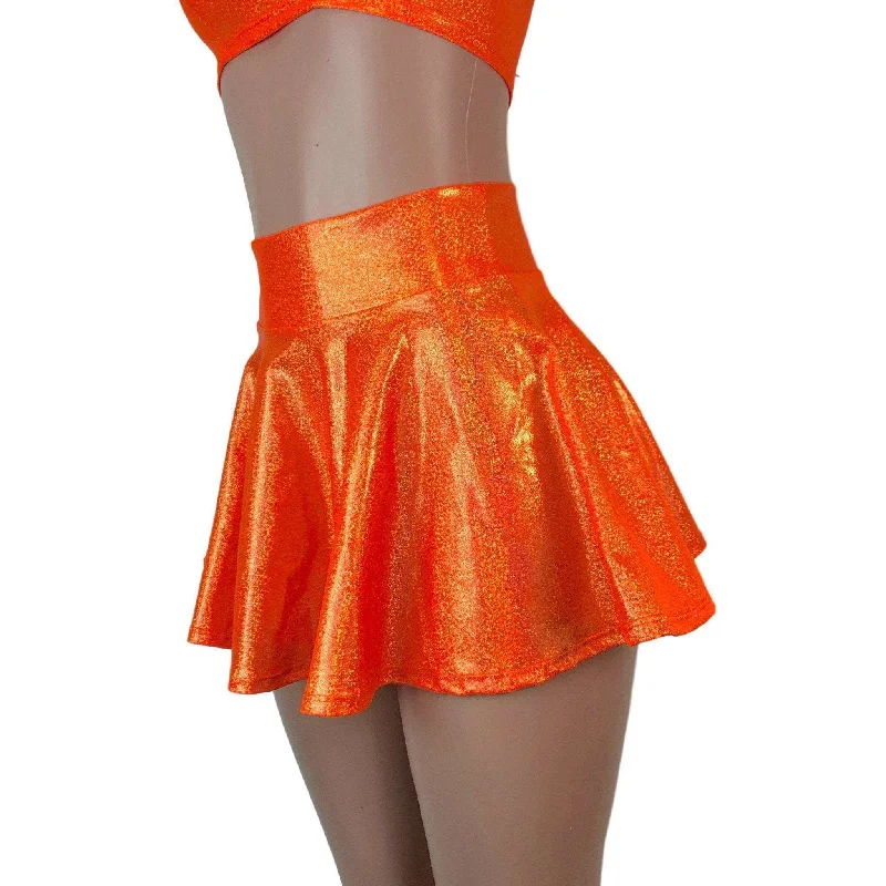 13" Skater Skirt - Orange Sparkle patchwork skirt art