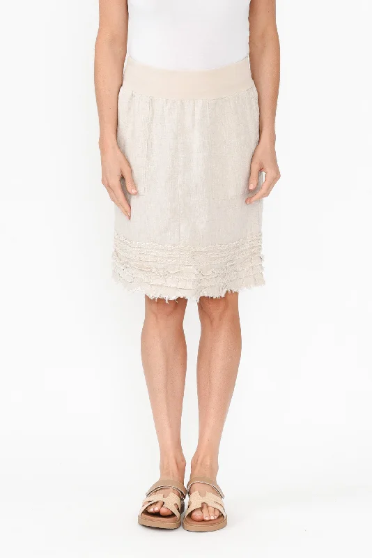 Phillipa Natural Ruffle Hem Skirt low waist skirt