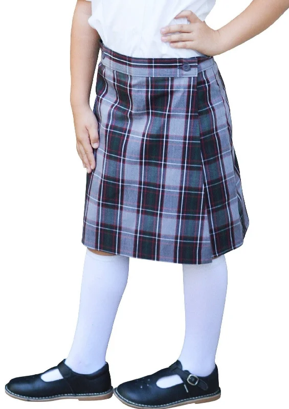 Plaid Flap Skort satin skirt smooth