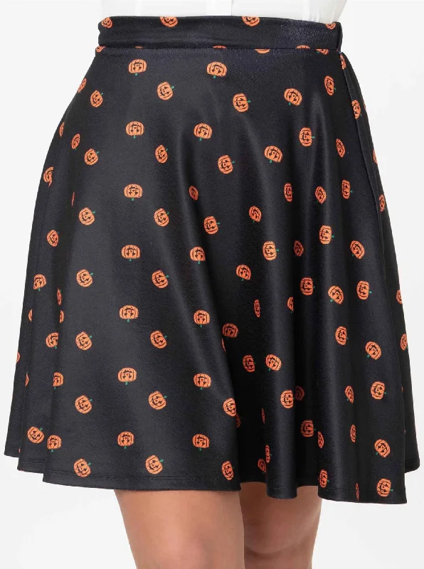 Smak Parlour Black & Orange Pumpkin Sweet Talk Skirt maxi skirt elegant