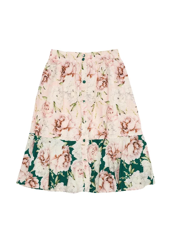 Steph Skirt - Pink Rose denim skirt durable