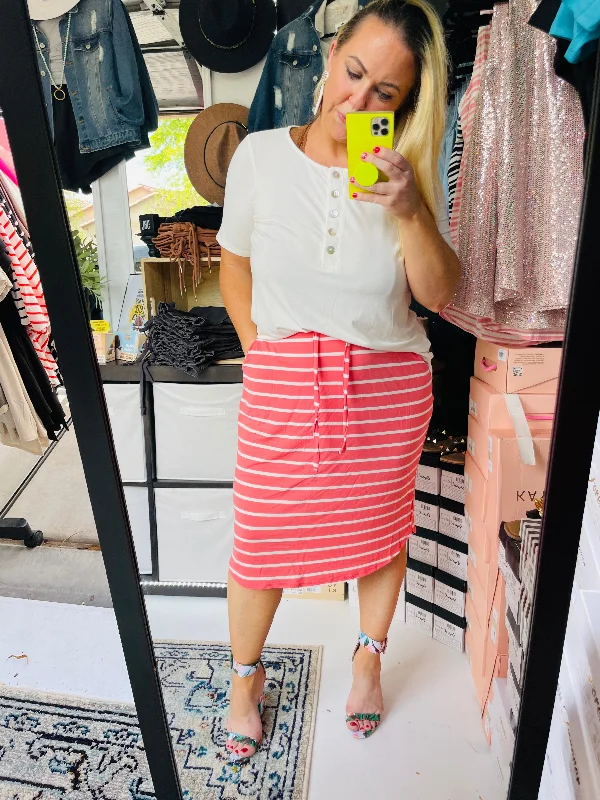 CORAL STRIPE SKIRT lightweight skirt design