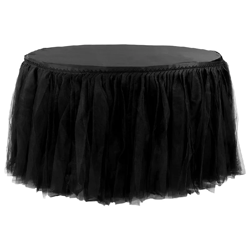 Tulle Tutu 17ft Table Skirt - Black corduroy skirt cozy